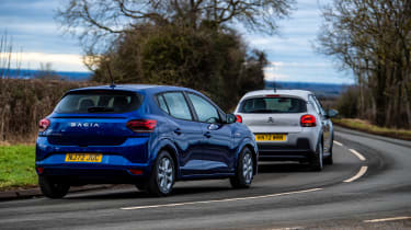 Dacia Sandero vs Citroen C3 rear corner